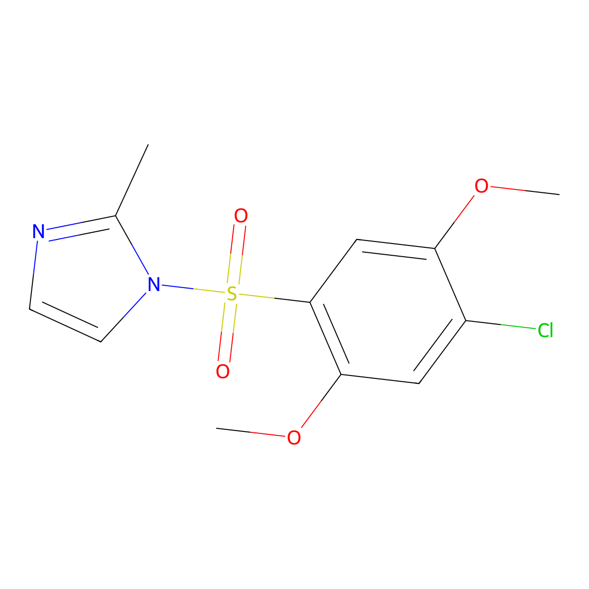 1-(4-Chloro-2,5-dimethoxyphenyl)sulfonyl-2-methylimidazole molecular structure, CAS 312526-18-4