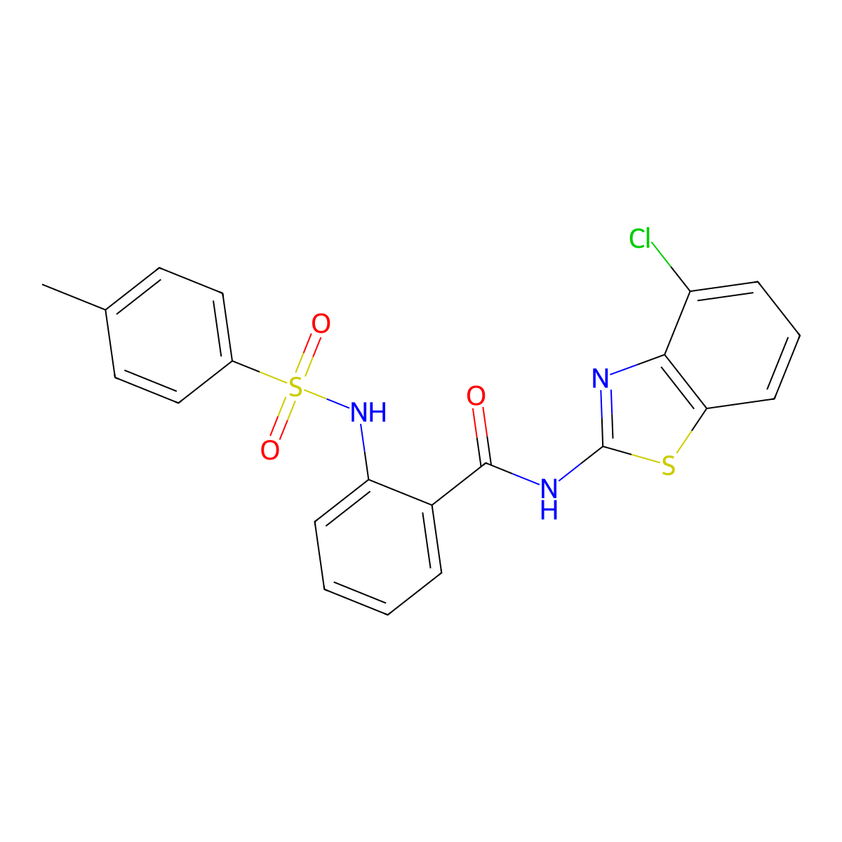 N-(4-chloro-1,3-benzothiazol-2-yl)-2-[(4-methylphenyl)sulfonylamino]benzamide molecular structure, CAS 312526-19-5