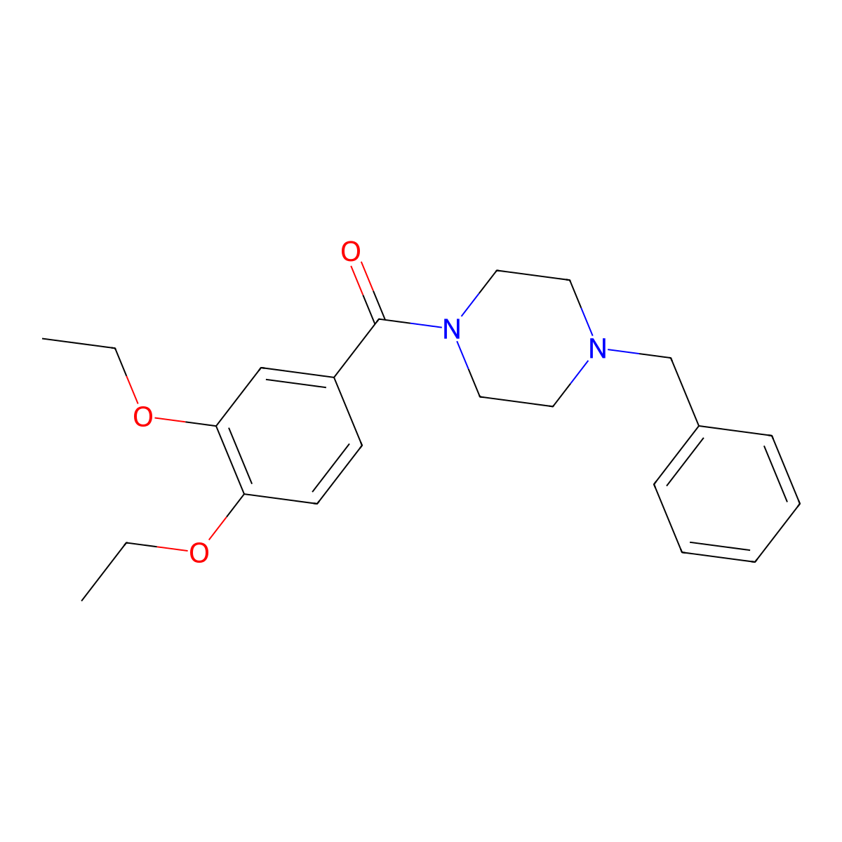 (4-Benzylpiperazin-1-yl)-(3,4-diethoxyphenyl)methanone molecular structure, CAS 312526-98-0