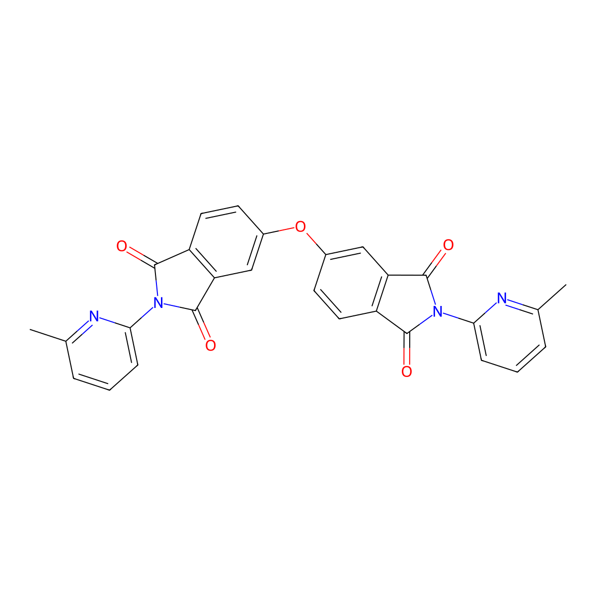 2-(6-Methylpyridin-2-yl)-5-[2-(6-methylpyridin-2-yl)-1,3-dioxoisoindol-5-yl]oxyisoindole-1,3-dione molecular structure, CAS 312527-00-7