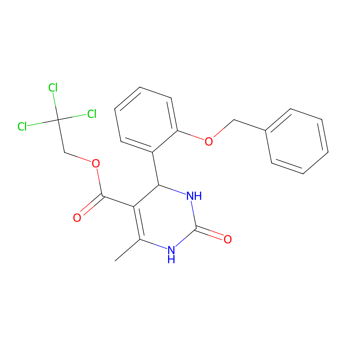 2,2,2-Trichloroethyl 4-[2-(benzyloxy)phenyl]-6-methyl-2-oxo-1,2,3,4-tetrahydropyrimidine-5-carboxylate molecular structure, CAS 312527-36-9