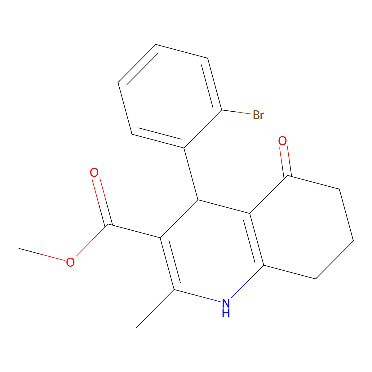 Methyl 4-(2-bromophenyl)-2-methyl-5-oxo-1,4,5,6,7,8-hexahydroquinoline-3-carboxylate molecular structure, CAS 312527-50-7
