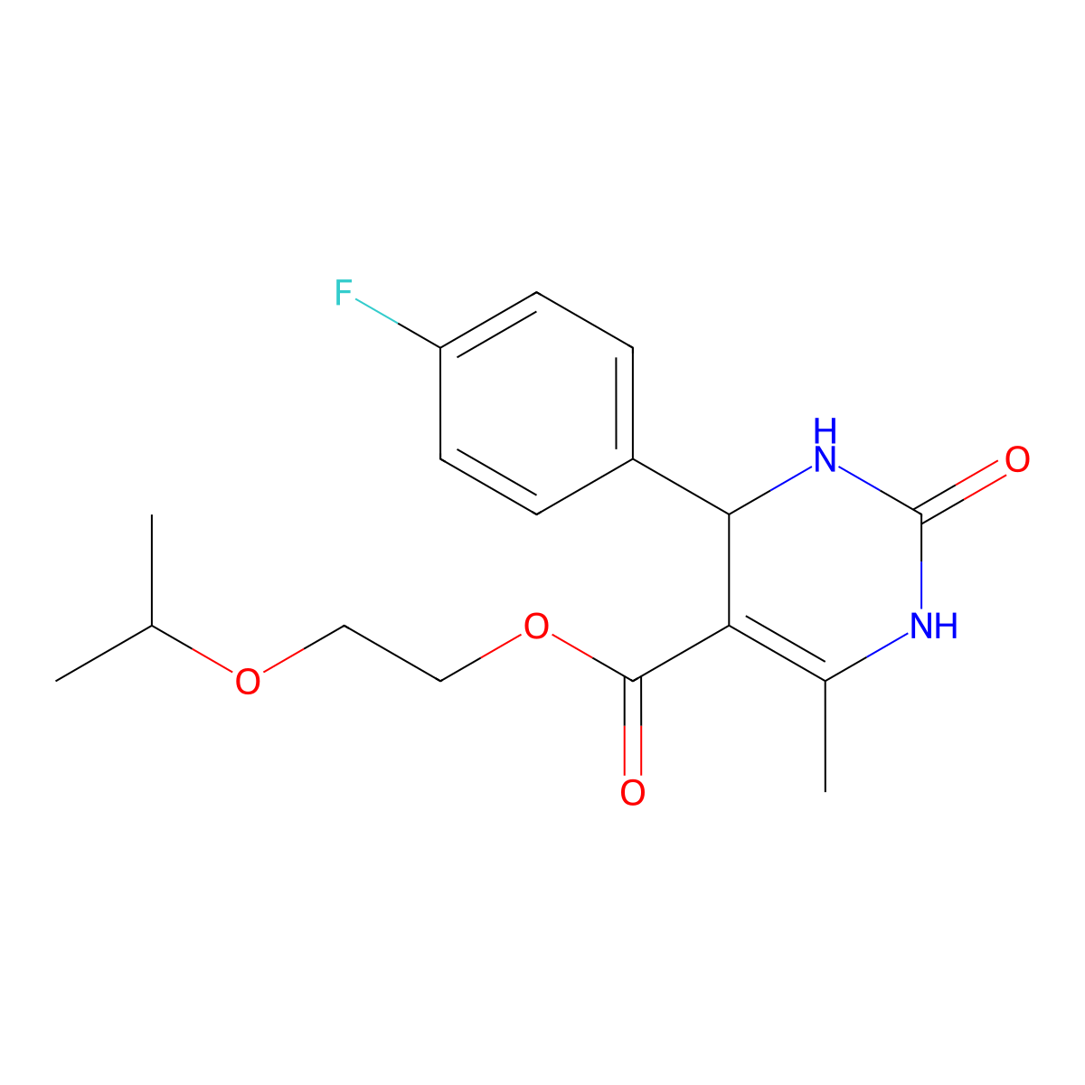 2-(Propan-2-yloxy)ethyl 4-(4-fluorophenyl)-6-methyl-2-oxo-1,2,3,4-tetrahydropyrimidine-5-carboxylate molecular structure, CAS 312527-81-4