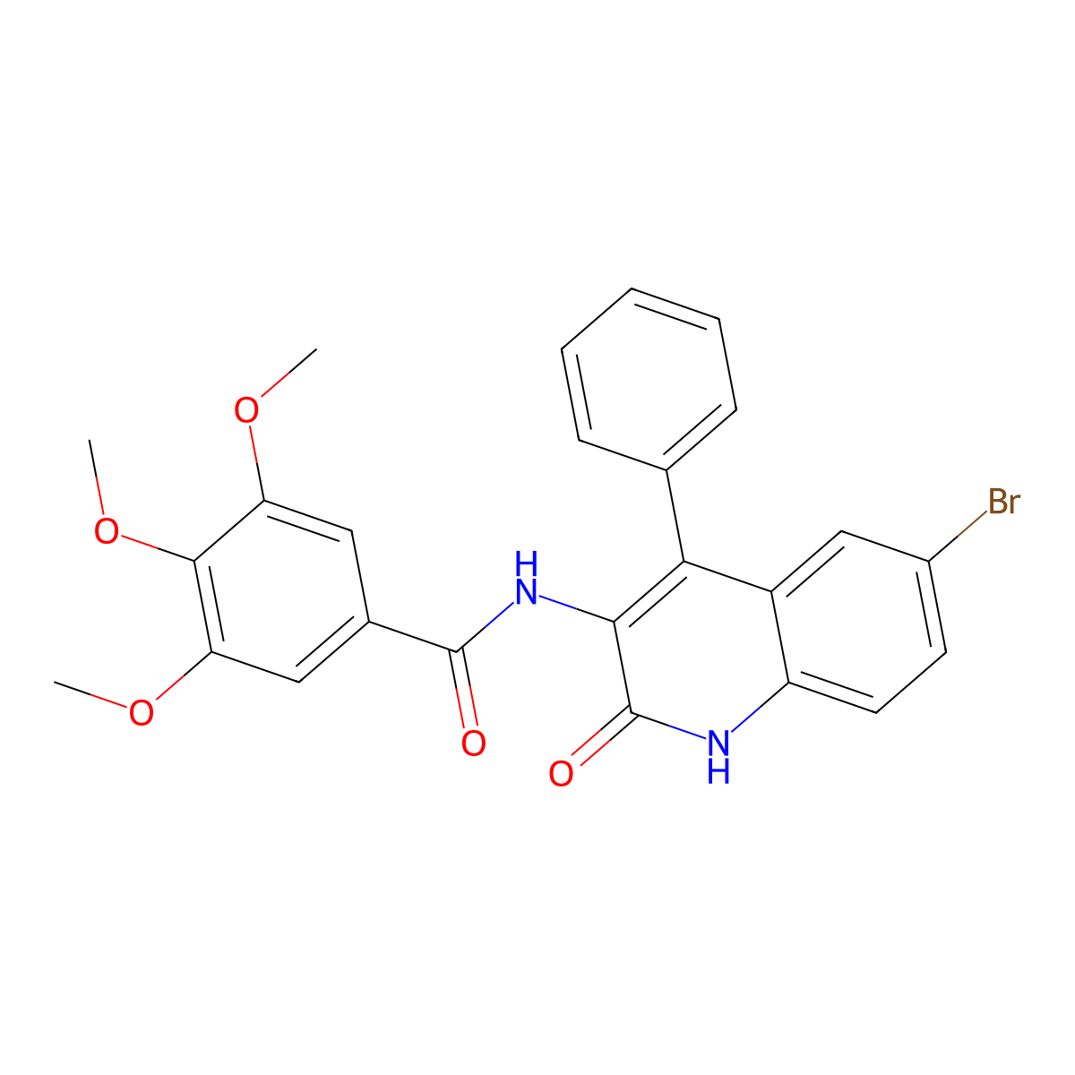 N-(6-bromo-2-oxo-4-phenyl-1,2-dihydroquinolin-3-yl)-3,4,5-trimethoxybenzamide molecular structure, CAS 312527-88-1