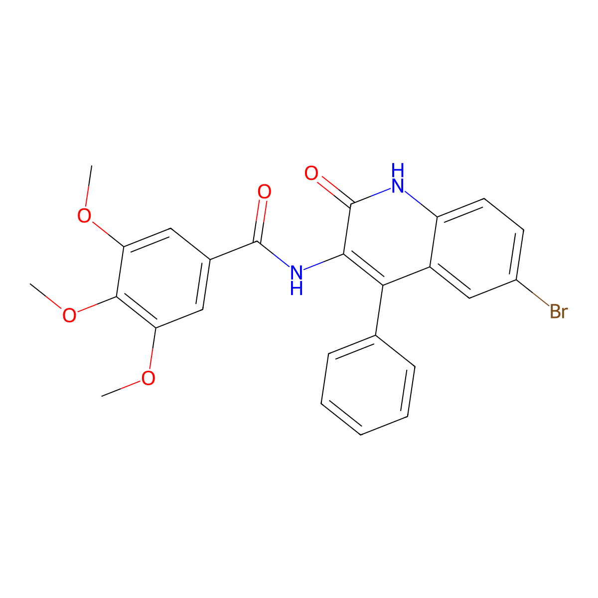 N-(6-bromo-2-oxo-4-phenyl-1,2-dihydroquinolin-3-yl)-3,4,5-trimethoxybenzamide molecular structure, CAS 312527-88-1