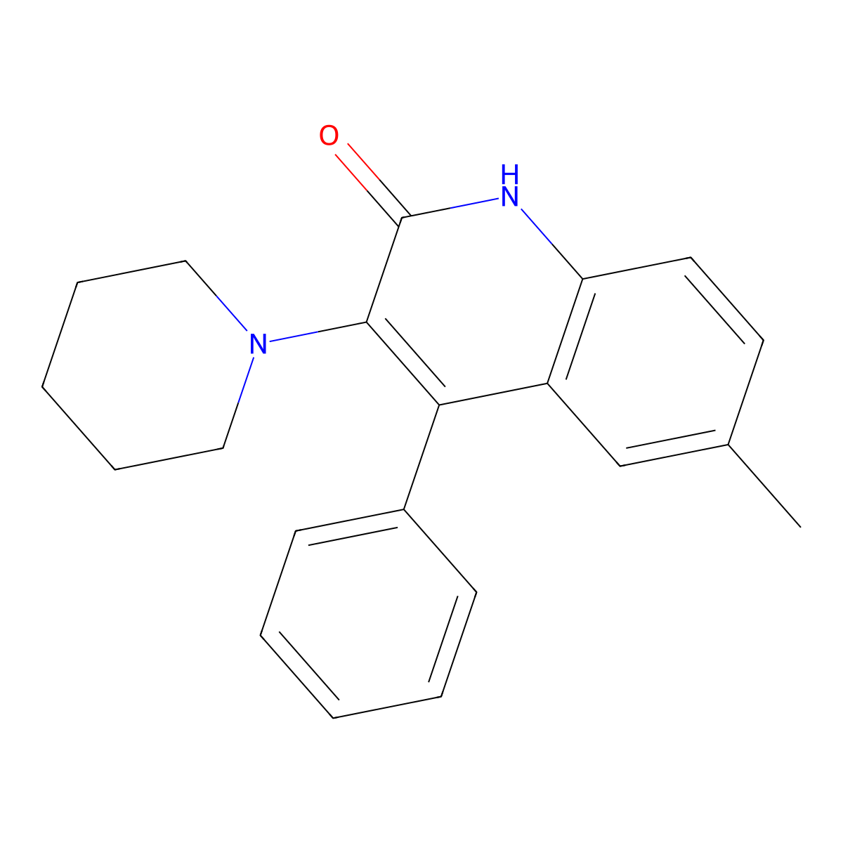 6-methyl-4-phenyl-3-(piperidin-1-yl)quinolin-2(1H)-one molecular structure, CAS 312527-92-7