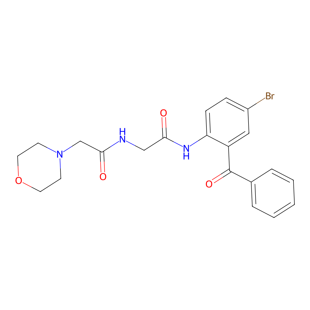 N-[(2-Benzoyl-4-bromo-phenylcarbamoyl)-methyl]-2-morpholin-4-yl-acetamide molecular structure, CAS 312527-93-8