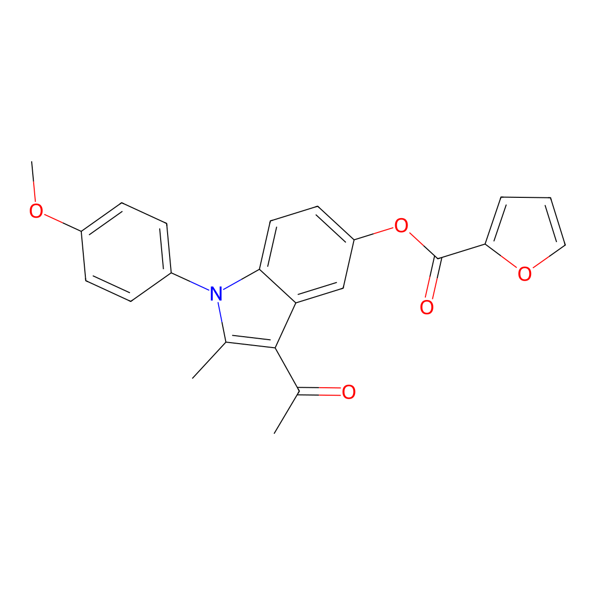 3-acetyl-1-(4-methoxyphenyl)-2-methyl-1H-indol-5-yl furan-2-carboxylate molecular structure, CAS 312528-21-5
