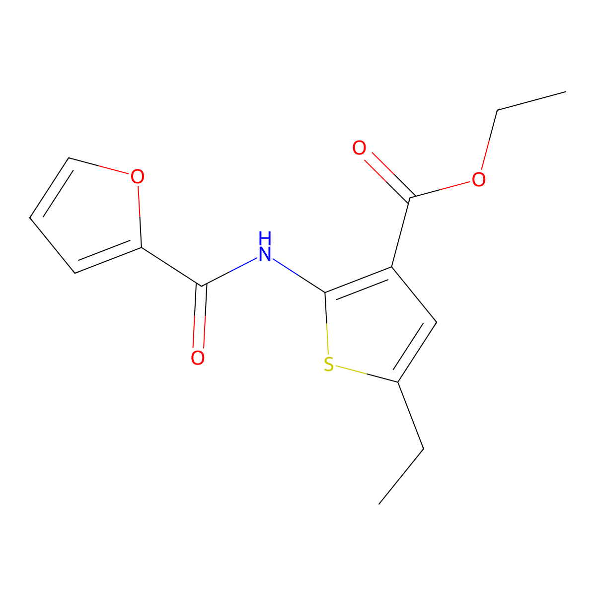 Ethyl 5-ethyl-2-(furan-2-carboxamido)thiophene-3-carboxylate molecular structure, CAS 312528-68-0