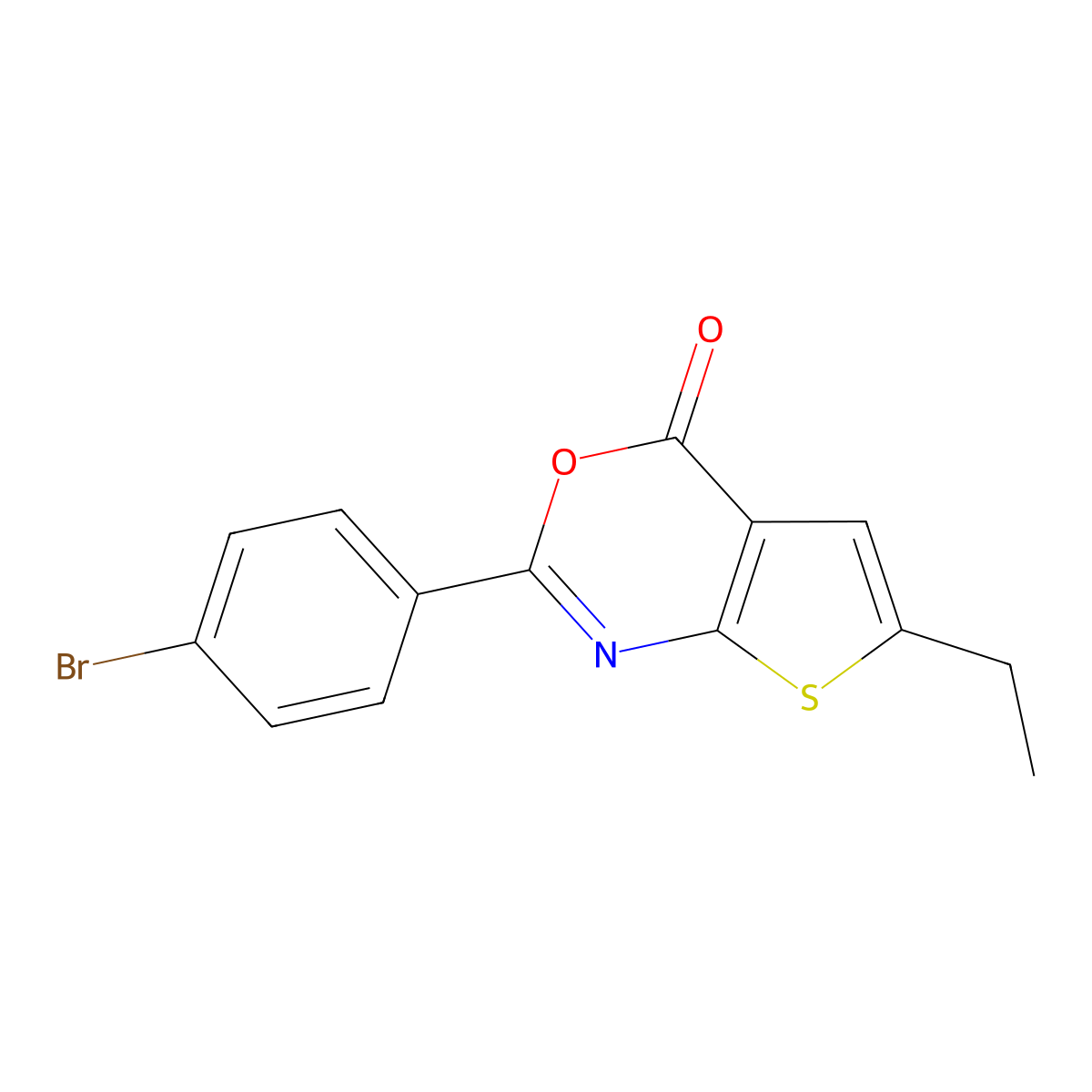 2-(4-bromophenyl)-6-ethyl-4H-thieno[2,3-d][1,3]oxazin-4-one molecular structure, CAS 312528-74-8