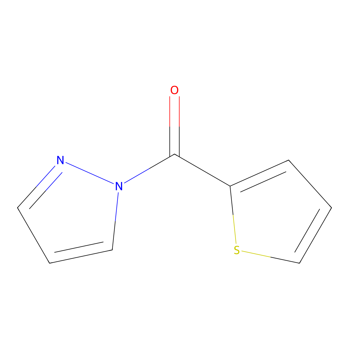1H-pyrazol-1-yl(thiophen-2-yl)methanone molecular structure, CAS 312529-77-4