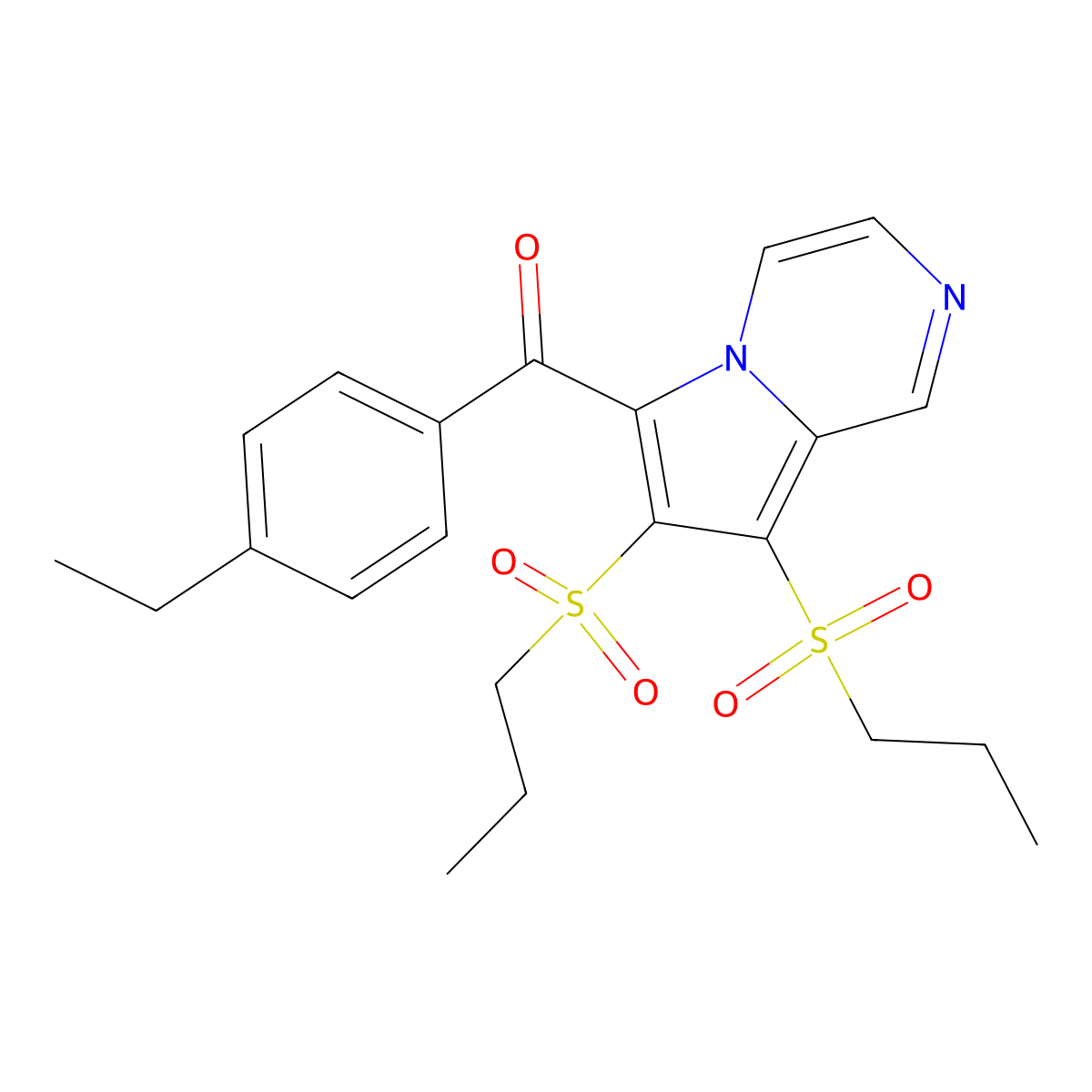 [7,8-Bis-(propane-1-sulfonyl)-pyrrolo[1,2-a]pyrazin-6-yl]-(4-ethyl-phenyl)-methanone molecular structure, CAS 312529-95-6