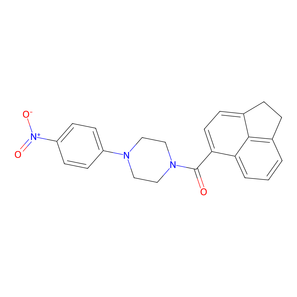 1,2-Dihydroacenaphthylen-5-yl-[4-(4-nitrophenyl)piperazin-1-yl]methanone molecular structure, CAS 312530-39-5