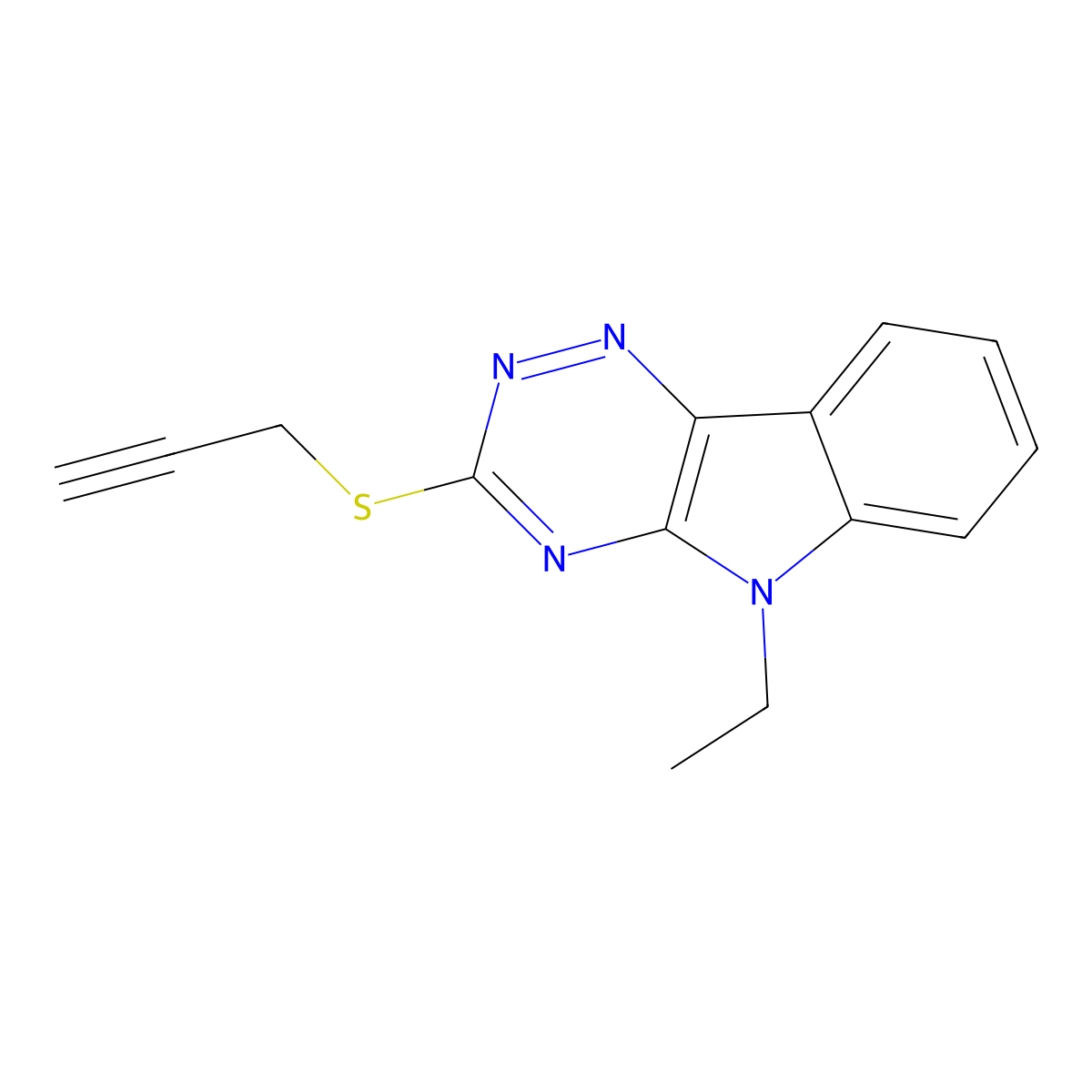 5-Ethyl-3-prop-2-ynylsulfanyl-[1,2,4]triazino[5,6-b]indole molecular structure, CAS 312530-54-4