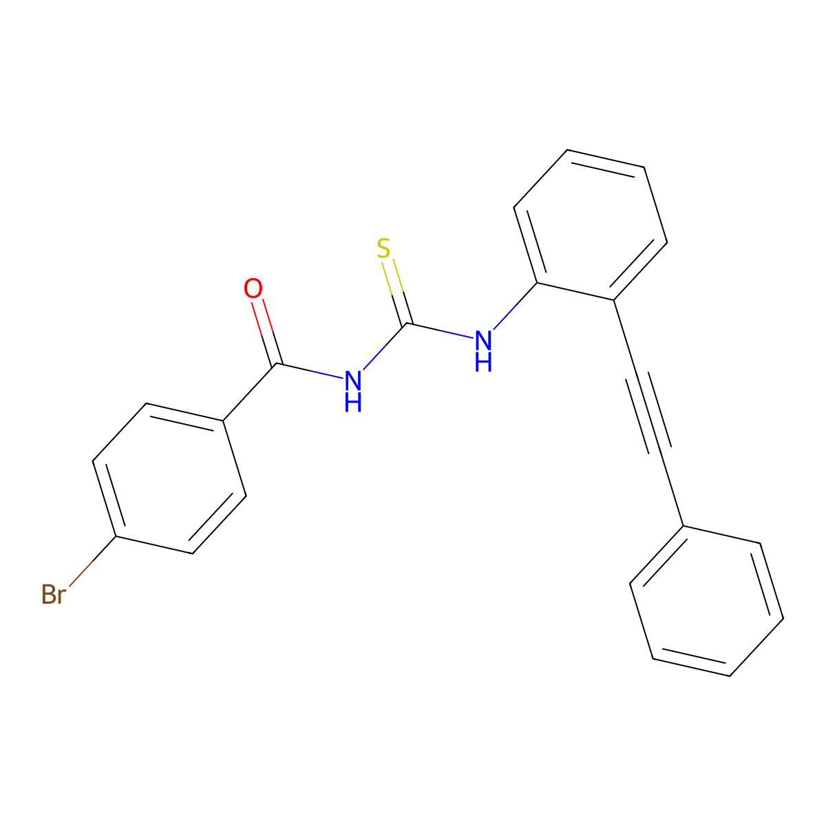 4-bromo-N-[[2-(2-phenylethynyl)phenyl]carbamothioyl]benzamide molecular structure, CAS 312531-23-0