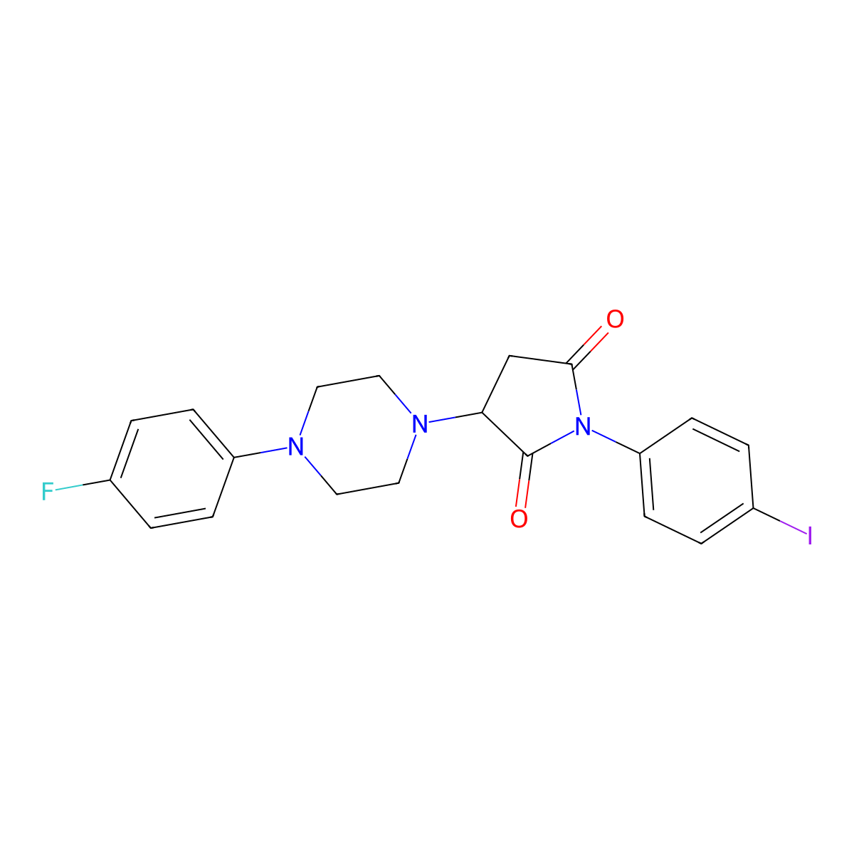3-[4-(4-Fluorophenyl)piperazin-1-yl]-1-(4-iodophenyl)pyrrolidine-2,5-dione molecular structure, CAS 312531-24-1