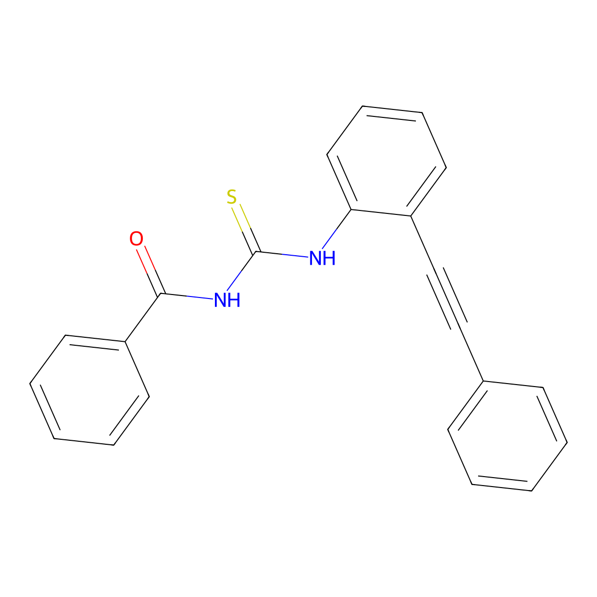 N-[[2-(2-phenylethynyl)phenyl]carbamothioyl]benzamide molecular structure, CAS 312531-26-3