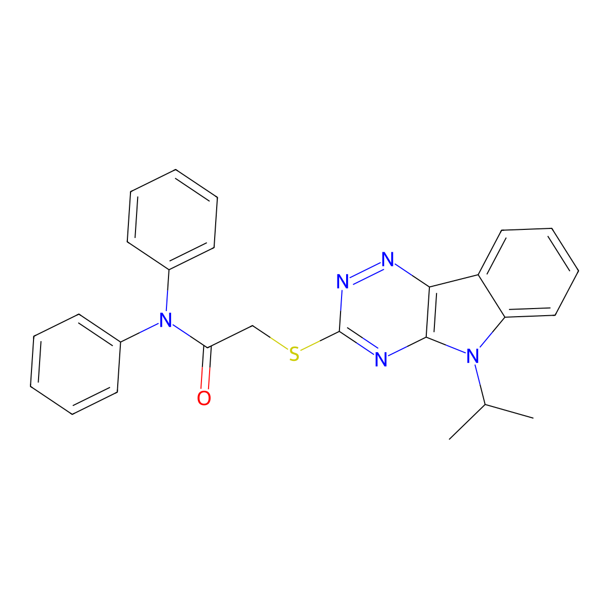 N,N-diphenyl-2-[(5-propan-2-yl-[1,2,4]triazino[5,6-b]indol-3-yl)sulfanyl]acetamide molecular structure, CAS 312531-78-5
