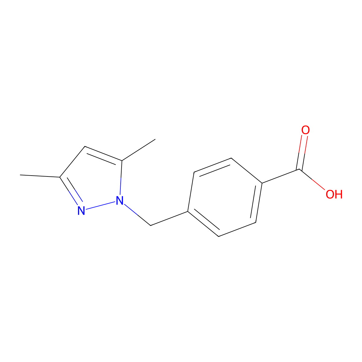 4-((3,5-Dimethyl-1H-pyrazol-1-yl)methyl)benzoic acid molecular structure, CAS 312531-87-6