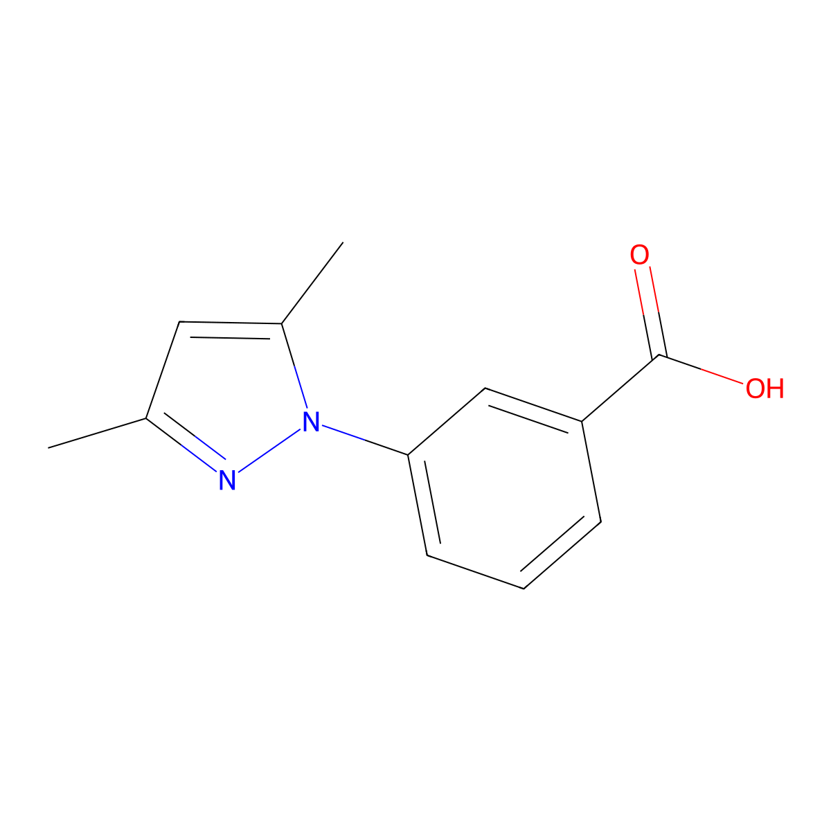 3-(3,5-Dimethyl-1H-pyrazol-1-yl)benzoic acid molecular structure, CAS 312531-88-7