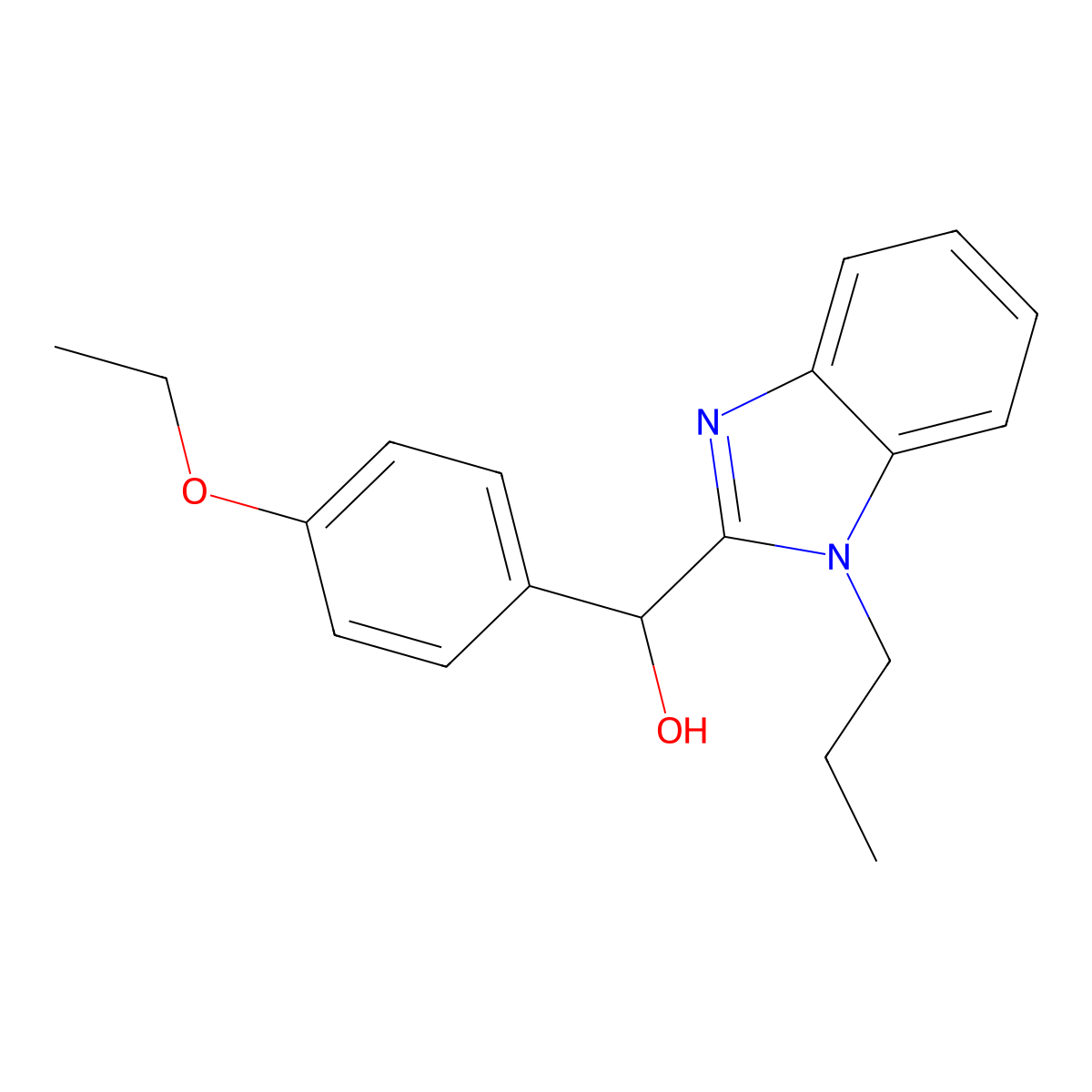 (4-Ethoxyphenyl)-(1-propylbenzimidazol-2-yl)methanol molecular structure, CAS 312532-01-7