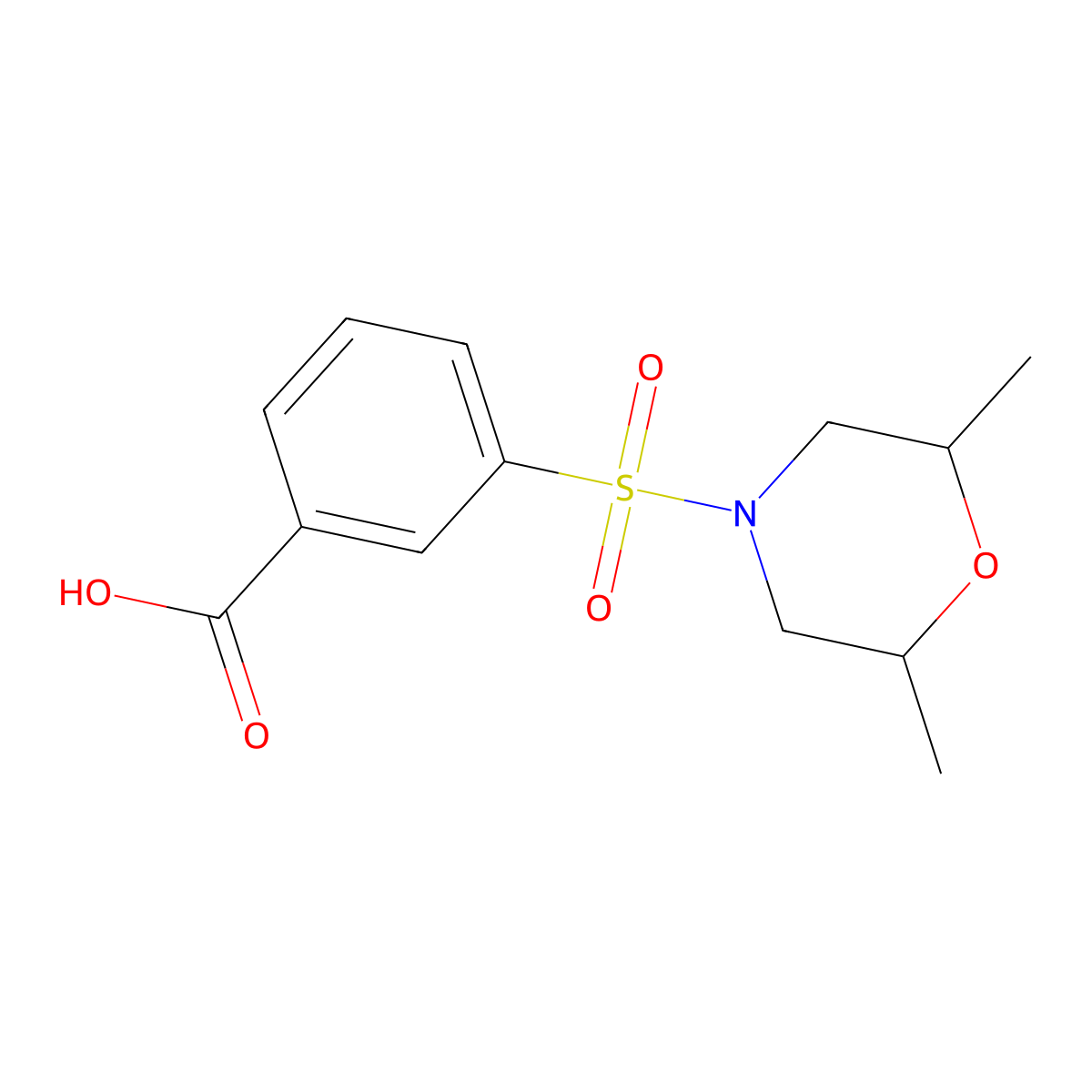 3-[(2,6-Dimethylmorpholin-4-yl)sulfonyl]benzoic acid molecular structure, CAS 312532-21-1