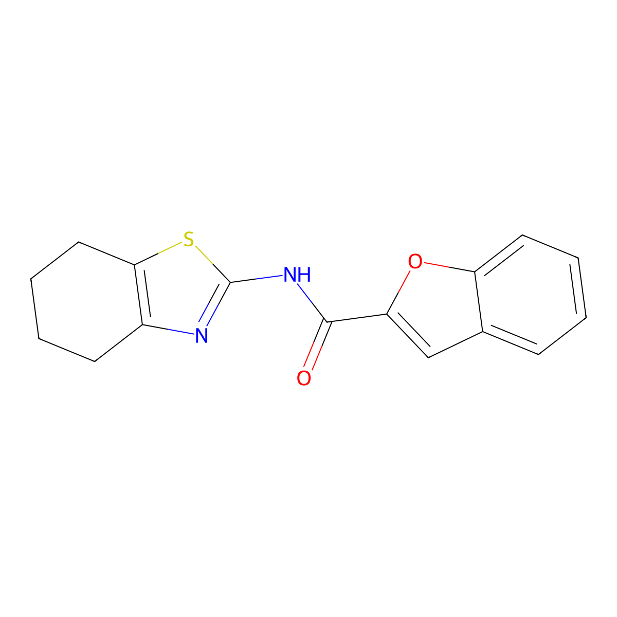 N-(4,5,6,7-tetrahydro-1,3-benzothiazol-2-yl)-1-benzofuran-2-carboxamide molecular structure, CAS 312532-25-5