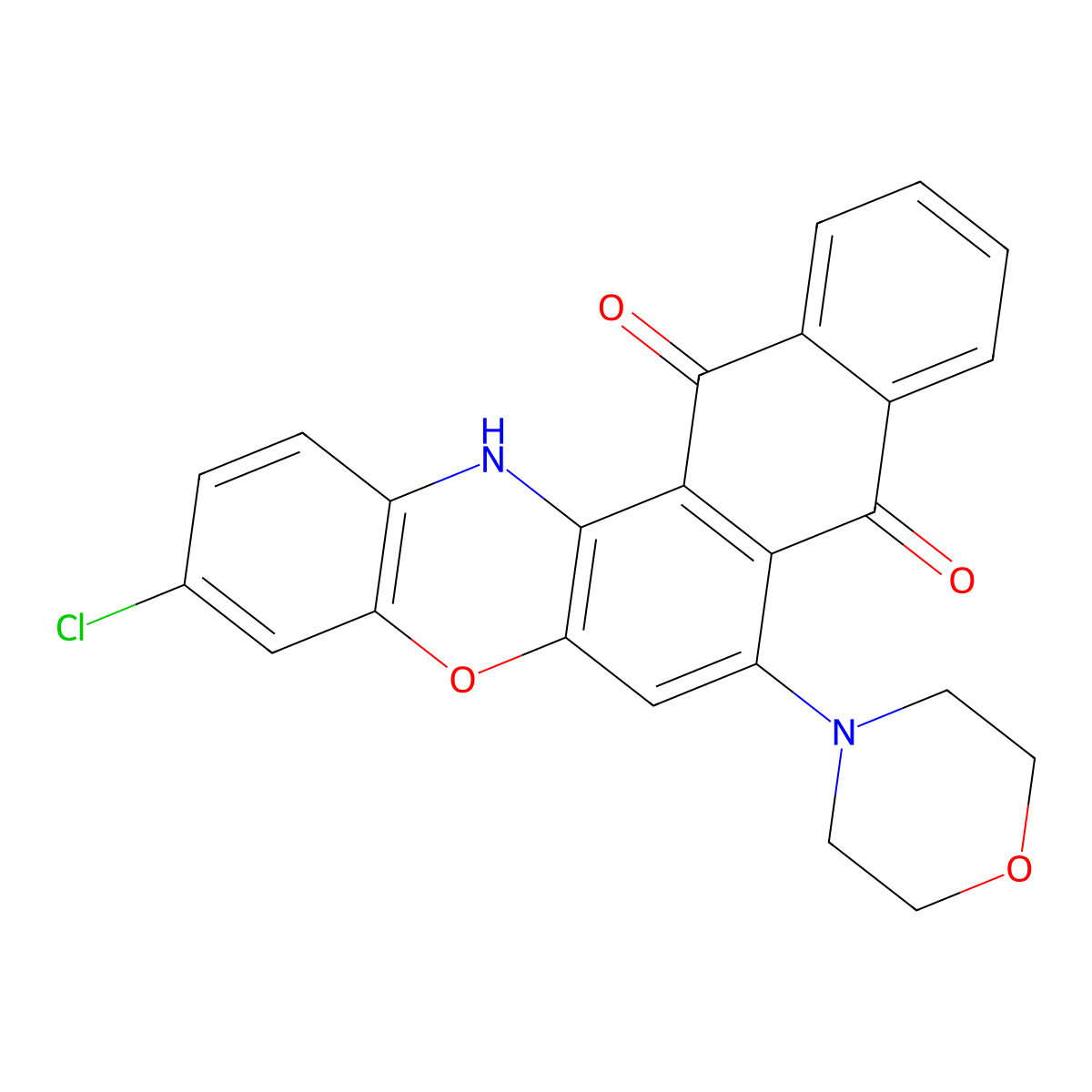 3-chloro-7-morpholin-4-yl-14H-naphtho[3,2-a]phenoxazine-8,13-dione molecular structure, CAS 312533-03-2