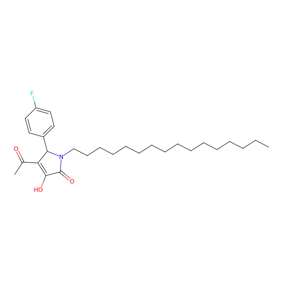 3-acetyl-2-(4-fluorophenyl)-1-hexadecyl-4-hydroxy-2H-pyrrol-5-one molecular structure, CAS 312533-07-6