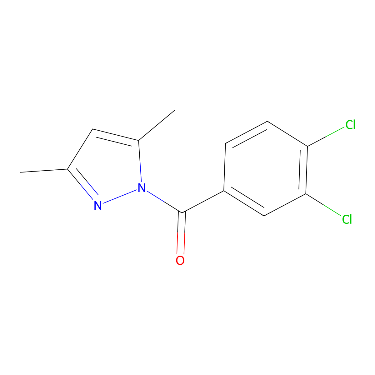 1-(3,4-Dichlorobenzoyl)-3,5-dimethyl-1H-pyrazole molecular structure, CAS 312533-14-5