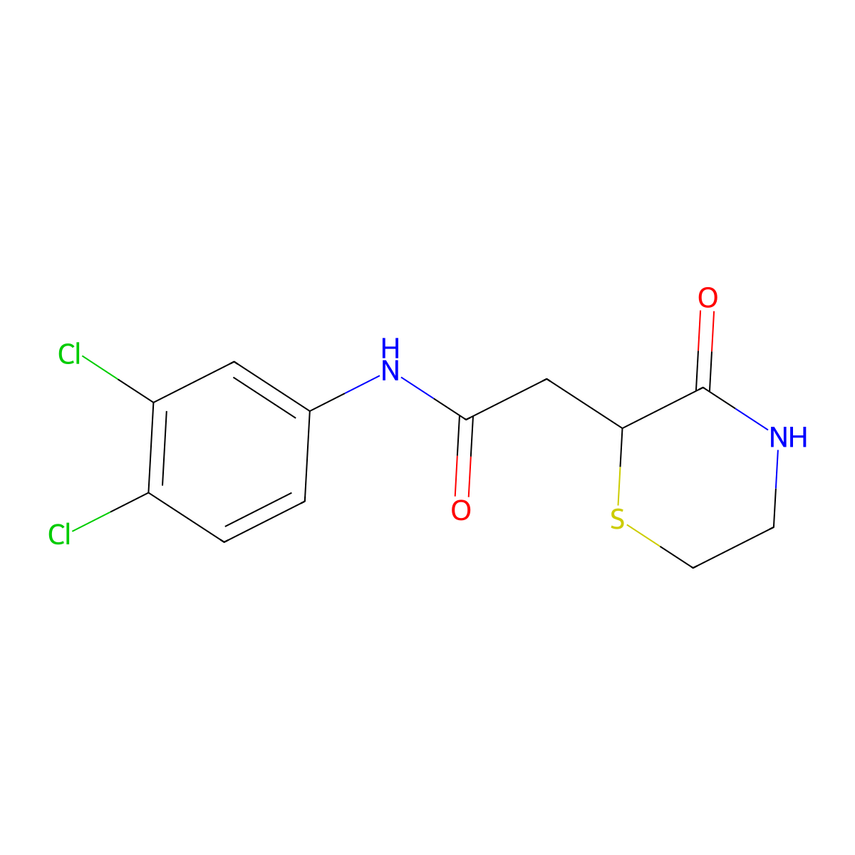 N-(3,4-dichlorophenyl)-2-(3-oxothiomorpholin-2-yl)acetamide molecular structure, CAS 312533-43-0