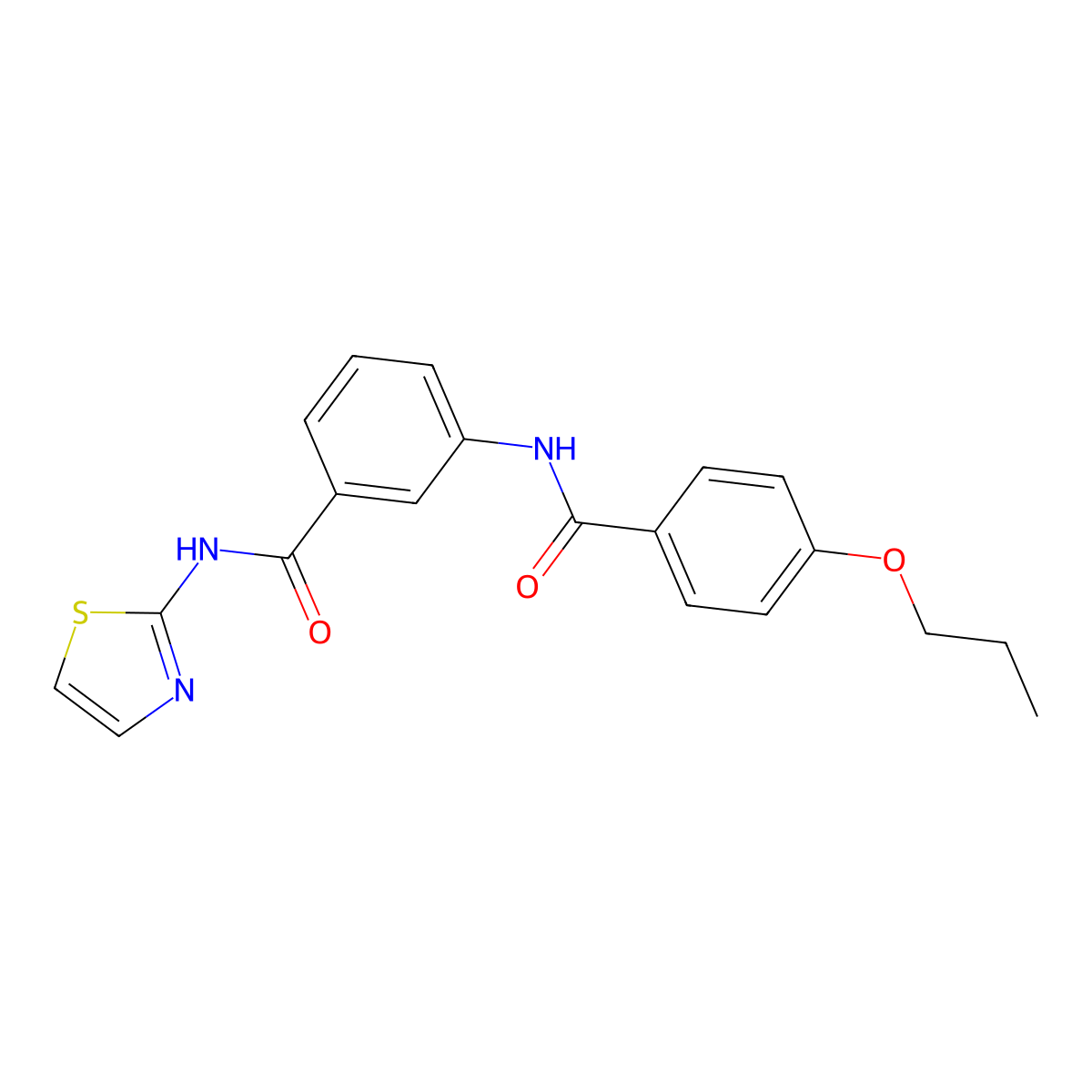 3-[(4-propoxybenzoyl)amino]-N-(1,3-thiazol-2-yl)benzamide molecular structure, CAS 312533-58-7