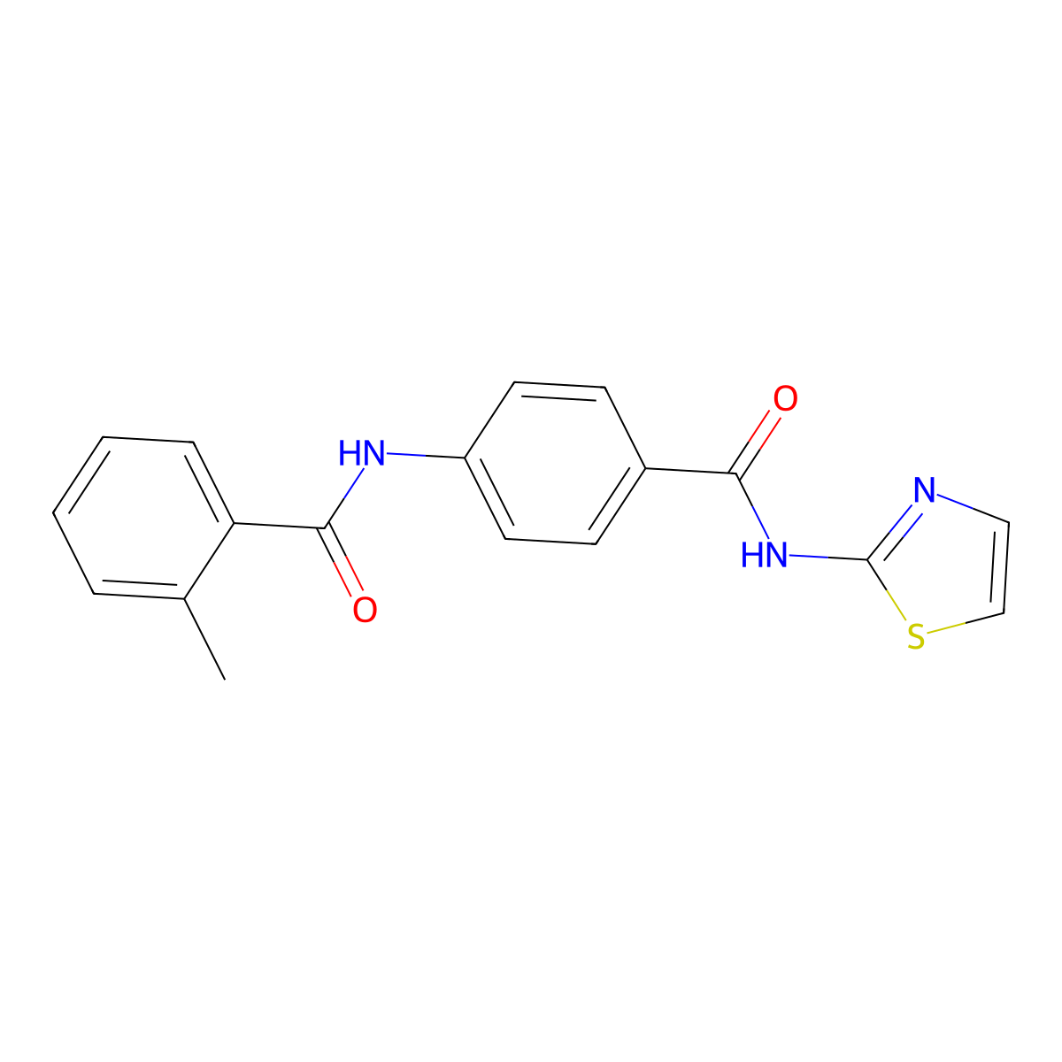 2-methyl-N-[4-(1,3-thiazol-2-ylcarbamoyl)phenyl]benzamide molecular structure, CAS 312533-59-8