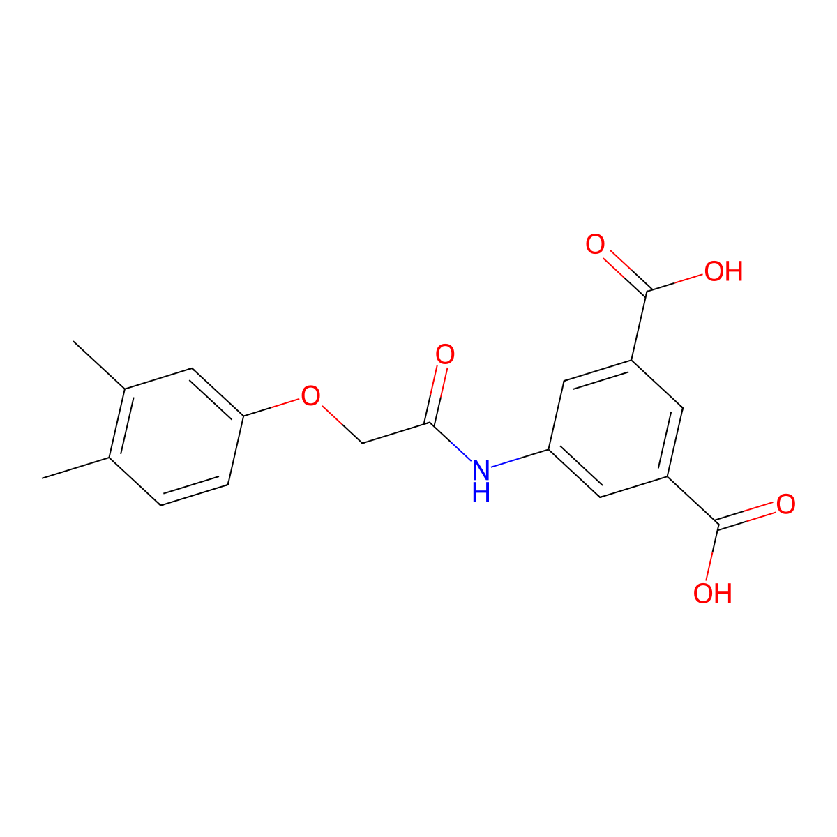5-{[(3,4-Dimethylphenoxy)acetyl]amino}isophthalic acid molecular structure, CAS 312533-61-2