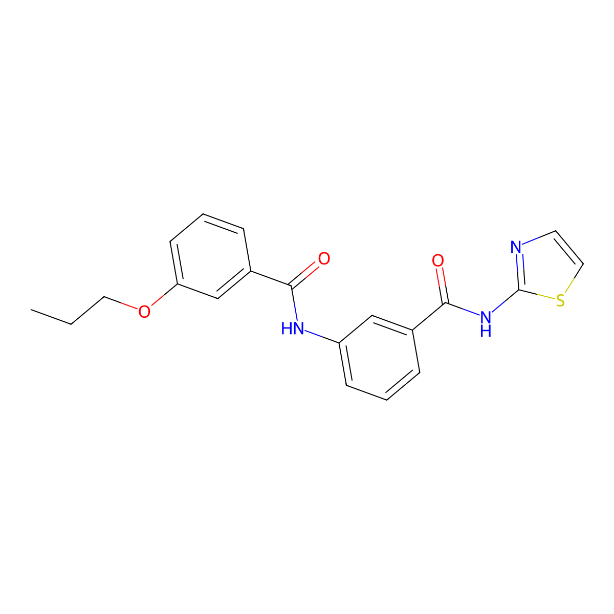 3-[(3-propoxybenzoyl)amino]-N-(1,3-thiazol-2-yl)benzamide molecular structure, CAS 312533-66-7