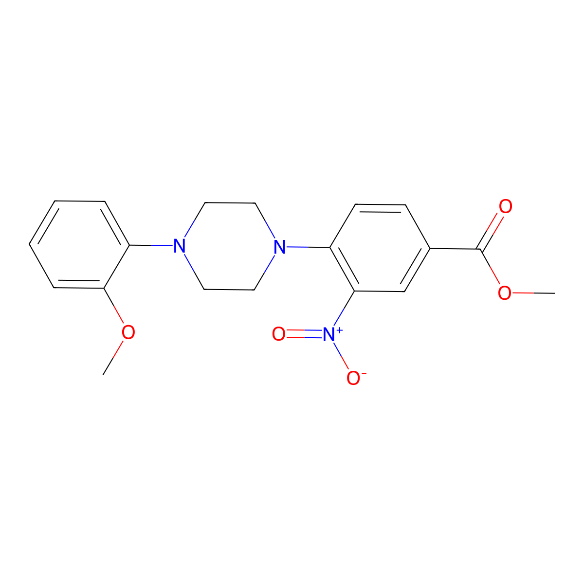 Methyl 4-[4-(2-methoxyphenyl)piperazin-1-yl]-3-nitrobenzoate molecular structure, CAS 312533-94-1