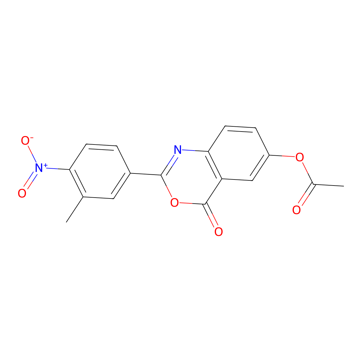 2-(3-methyl-4-nitrophenyl)-4-oxo-4H-3,1-benzoxazin-6-yl acetate molecular structure, CAS 312534-06-8