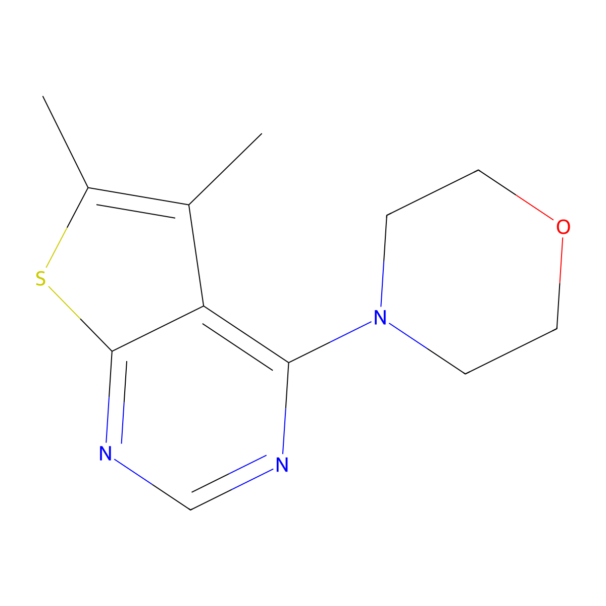 4-(5,6-Dimethylthieno[2,3-d]pyrimidin-4-yl)morpholine molecular structure, CAS 312534-11-5