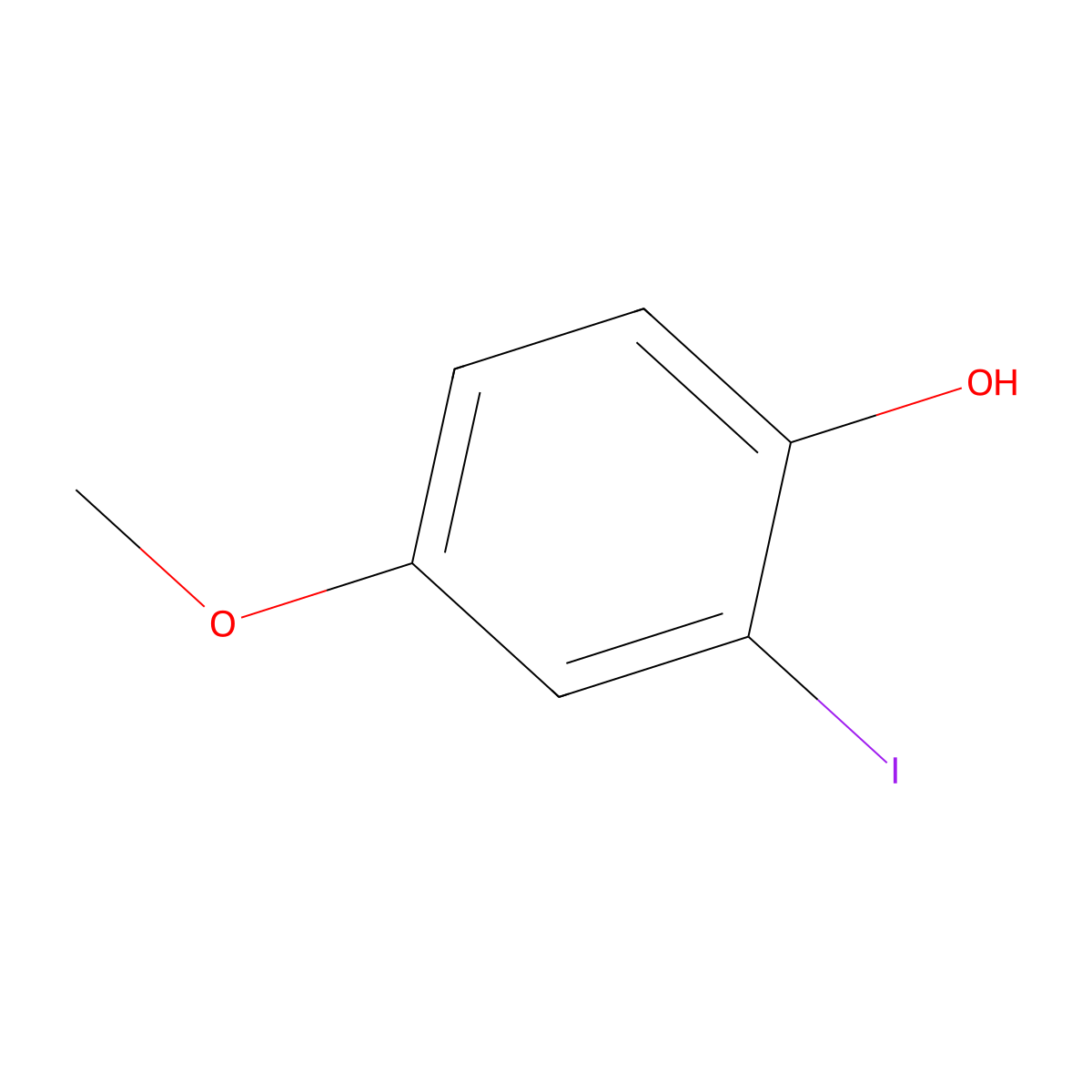 Phenol, 2-iodo-4-methoxy- molecular structure, CAS 312534-71-7