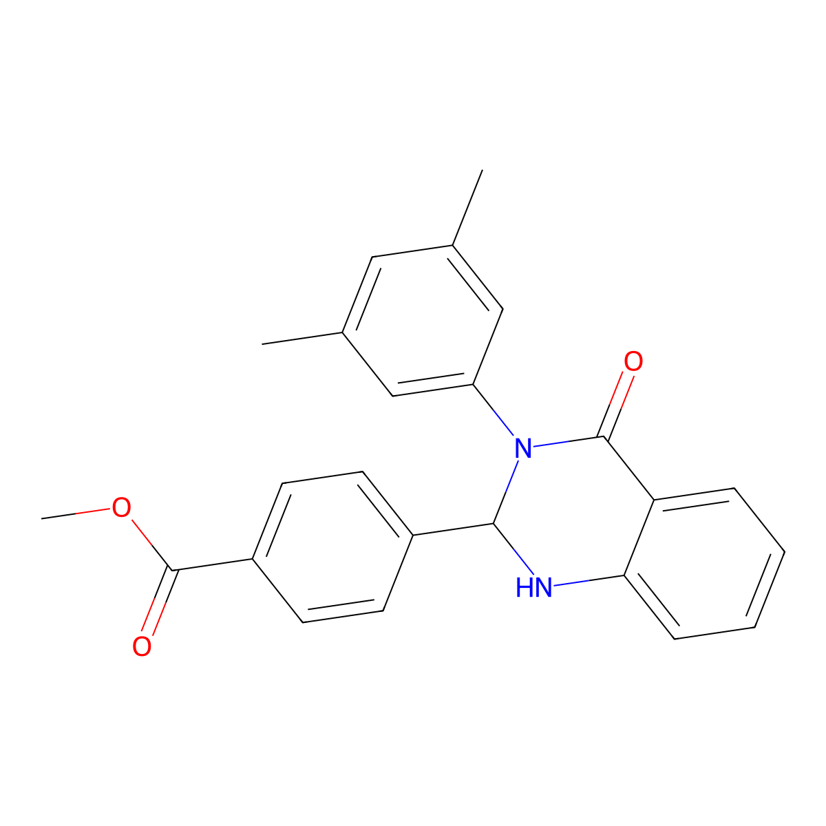 Methyl 4-[3-(3,5-dimethylphenyl)-4-oxo-1,2-dihydroquinazolin-2-yl]benzoate molecular structure, CAS 312535-95-8