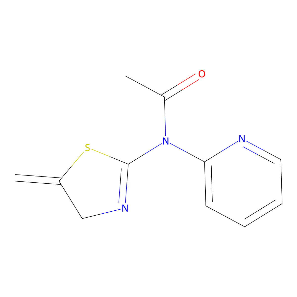 N-(5-methylidene-4H-1,3-thiazol-2-yl)-N-pyridin-2-ylacetamide molecular structure, CAS 312536-17-7