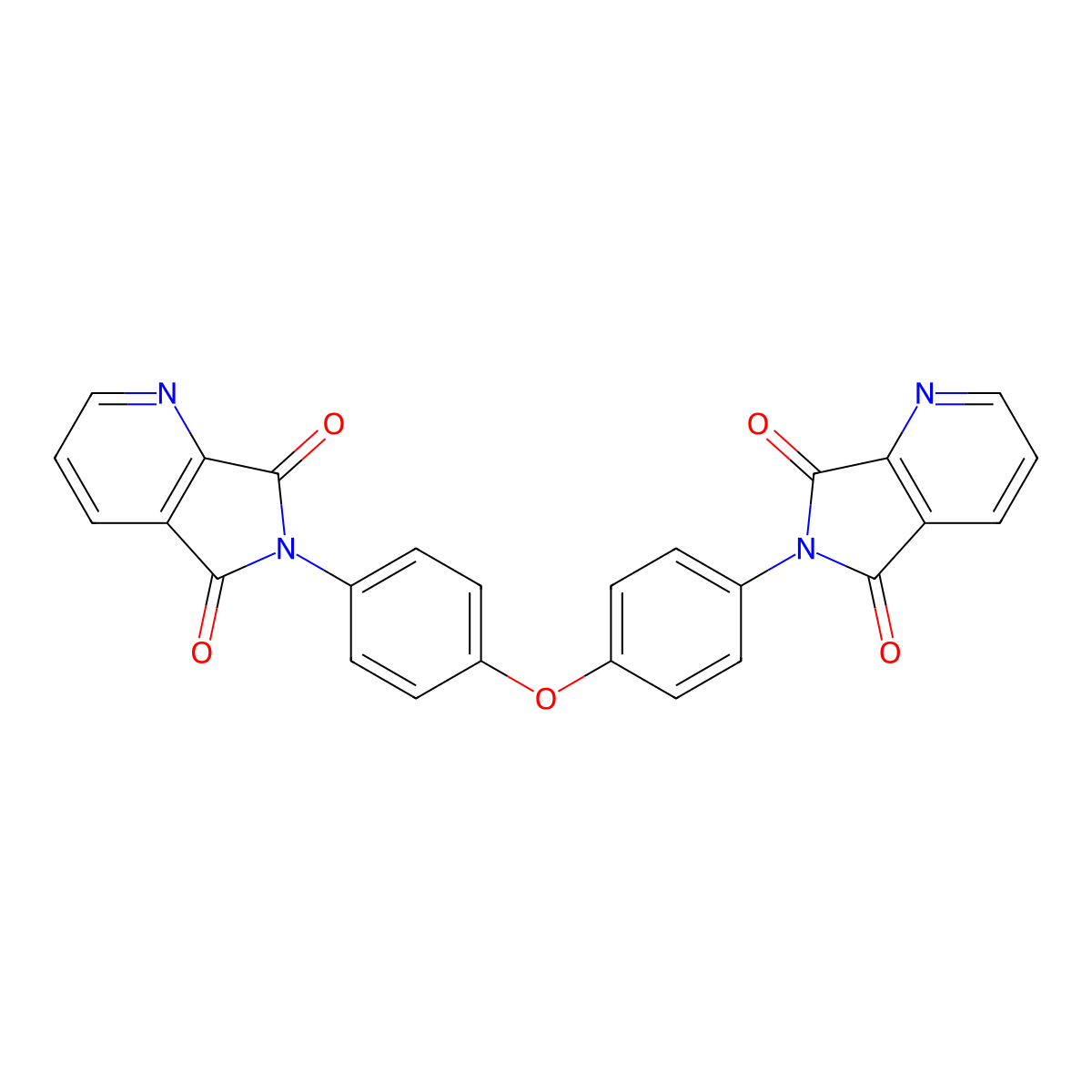 6-[4-[4-(5,7-Dioxopyrrolo[3,4-b]pyridin-6-yl)phenoxy]phenyl]pyrrolo[3,4-b]pyridine-5,7-dione molecular structure, CAS 312536-28-0