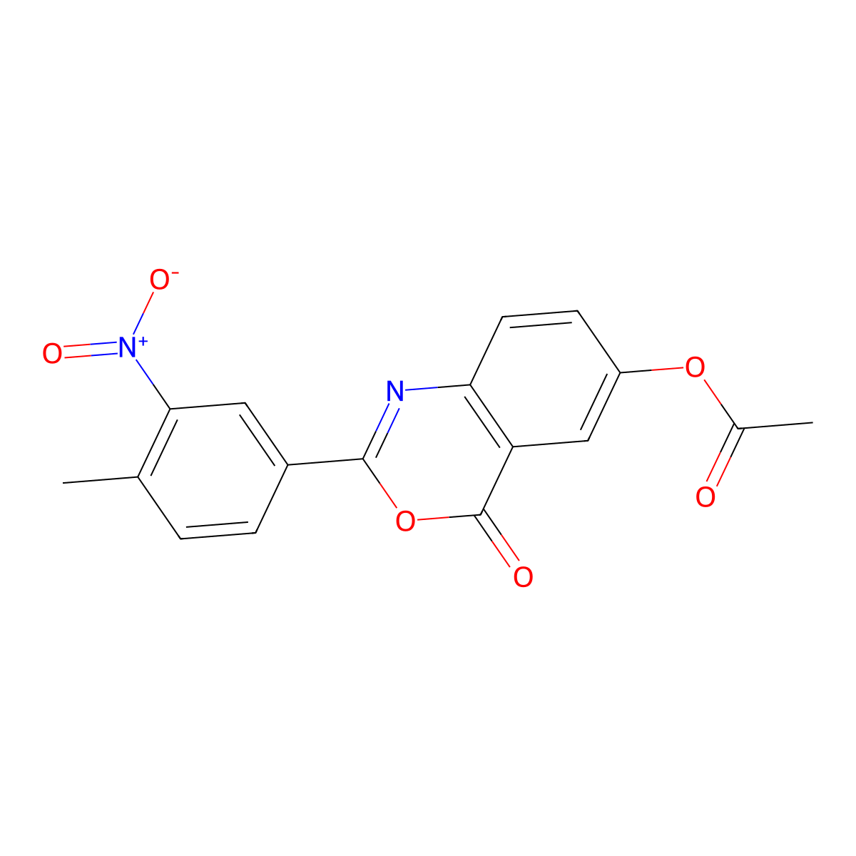 2-(4-methyl-3-nitrophenyl)-4-oxo-4H-3,1-benzoxazin-6-yl acetate molecular structure, CAS 312536-31-5