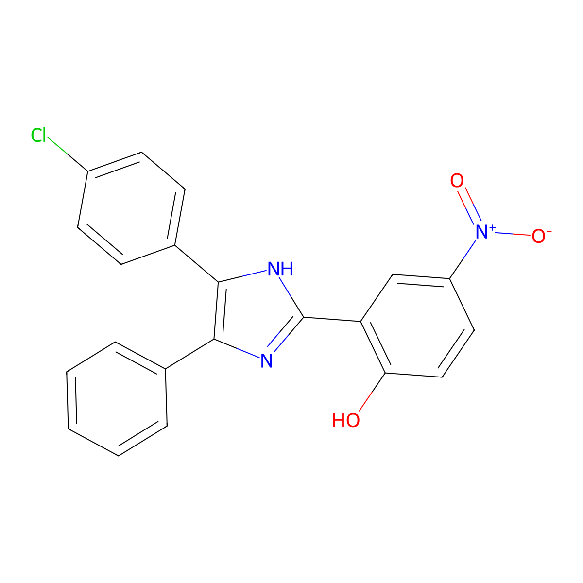 2-[4-(4-chlorophenyl)-5-phenyl-1H-imidazol-2-yl]-4-nitrophenol molecular structure, CAS 312536-38-2