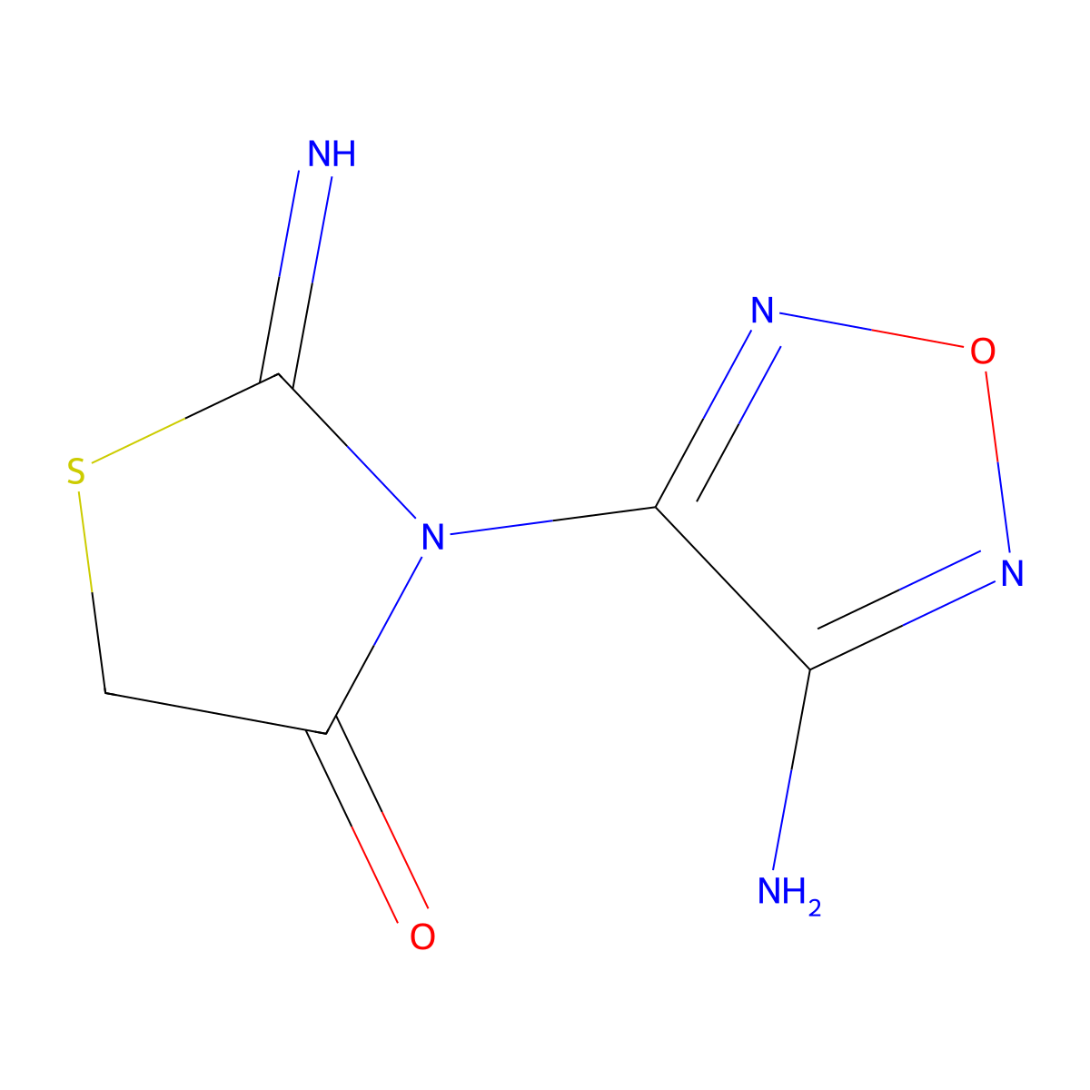 3-(4-Amino-1,2,5-oxadiazol-3-yl)-2-imino-4-thiazolidinone molecular structure, CAS 312536-71-3