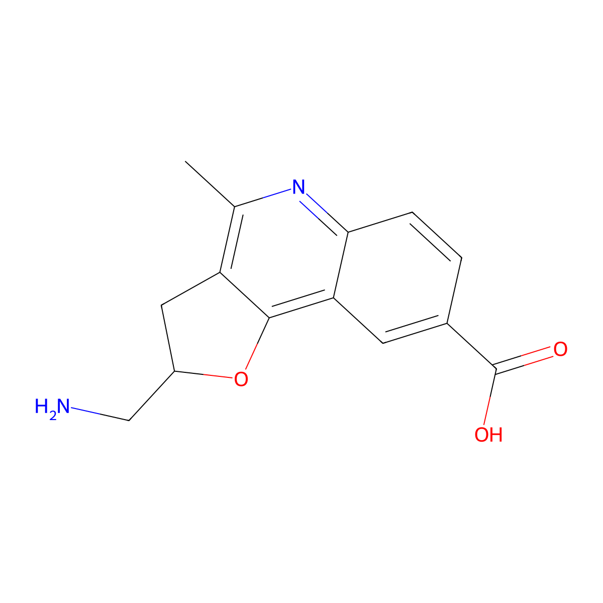 2-(Aminomethyl)-4-methyl-2,3-dihydrofuro[3,2-c]quinoline-8-carboxylic acid molecular structure, CAS 312536-91-7