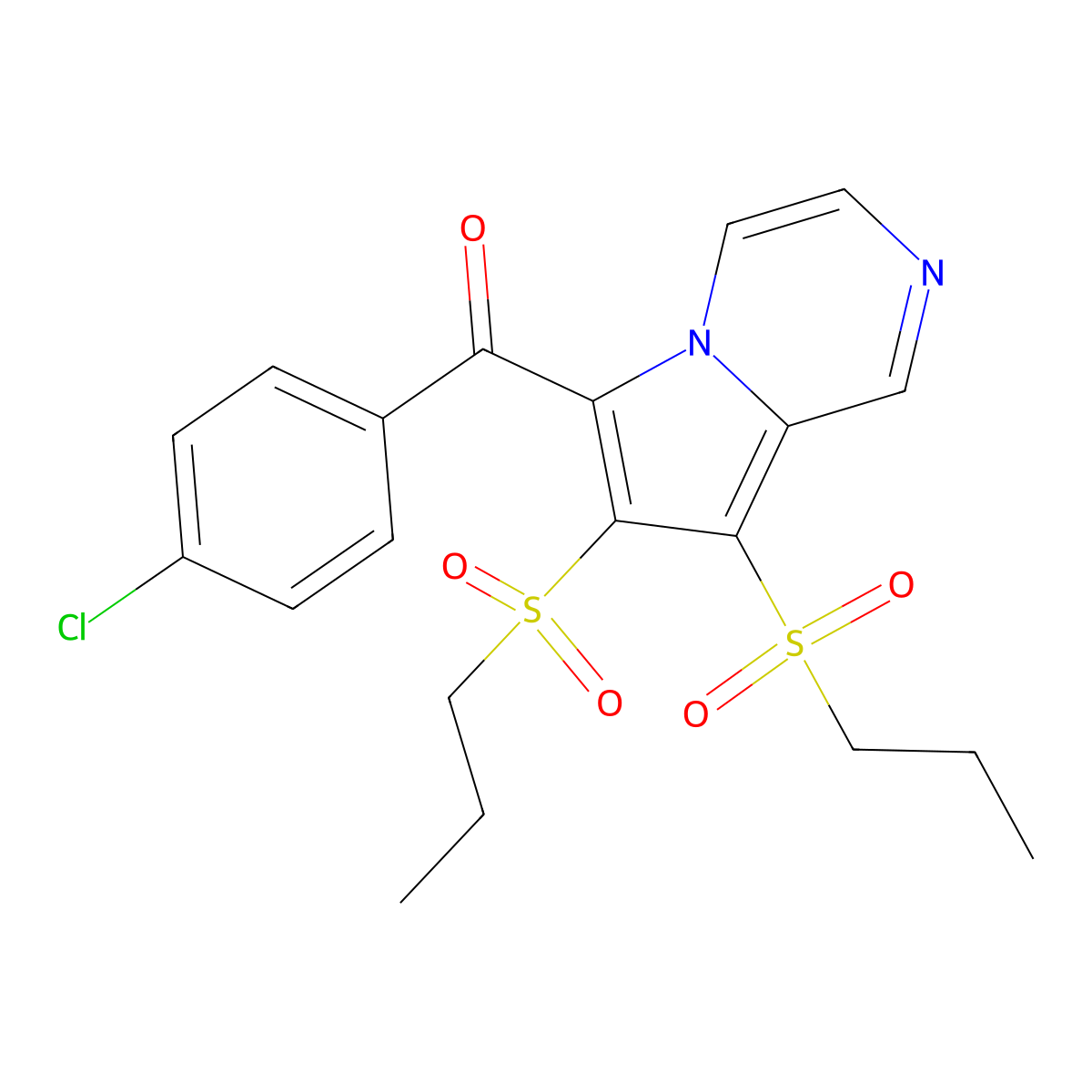 [7,8-Bis(propylsulfonyl)pyrrolo[1,2-a]pyrazin-6-yl](4-chlorophenyl)methanone molecular structure, CAS 312536-92-8