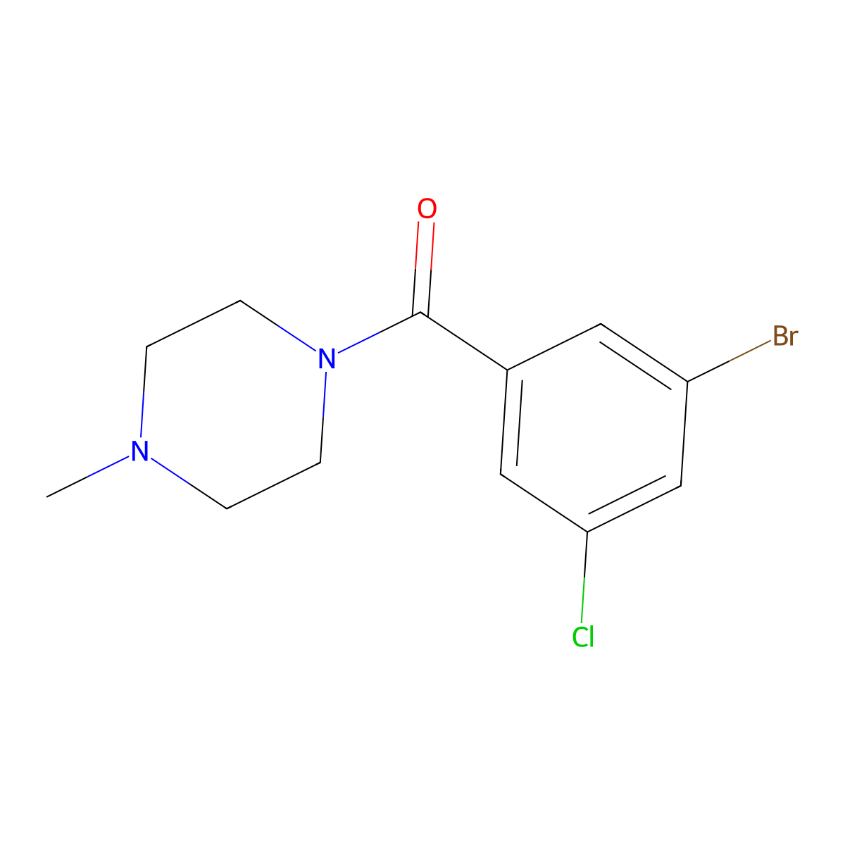 (3-Bromo-5-chlorophenyl)(4-methylpiperazin-1-yl)methanone molecular structure, CAS 312537-17-0
