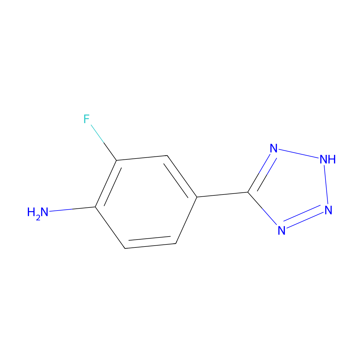 2-fluoro-4-(1H-1,2,3,4-tetrazol-5-yl)aniline molecular structure, CAS 312537-83-0