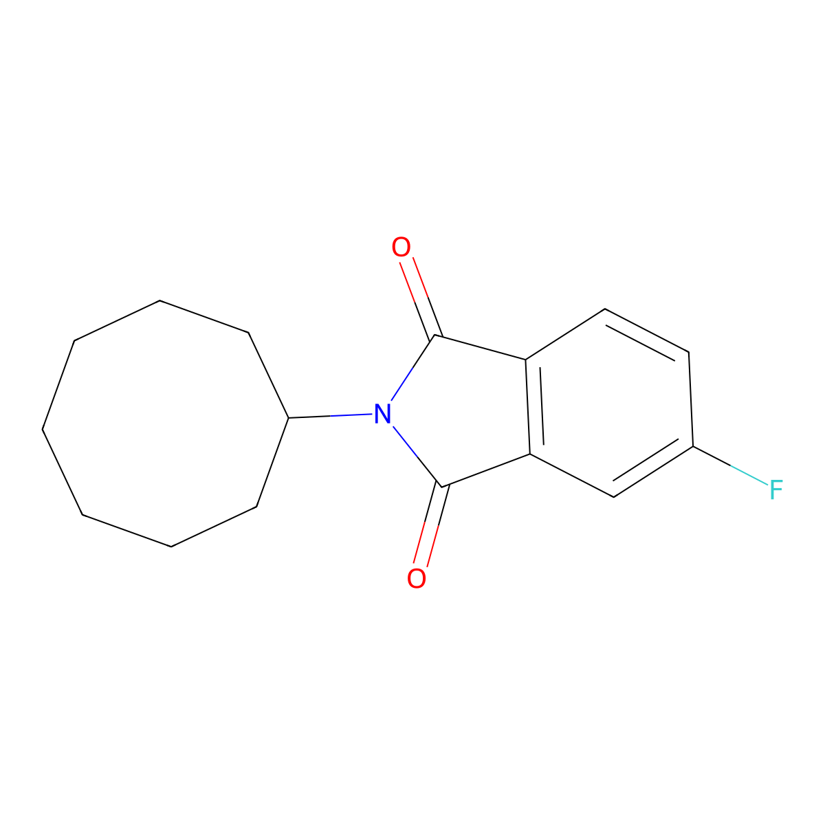 2-Cyclooctyl-5-fluoroisoindole-1,3-dione molecular structure, CAS 312537-98-7